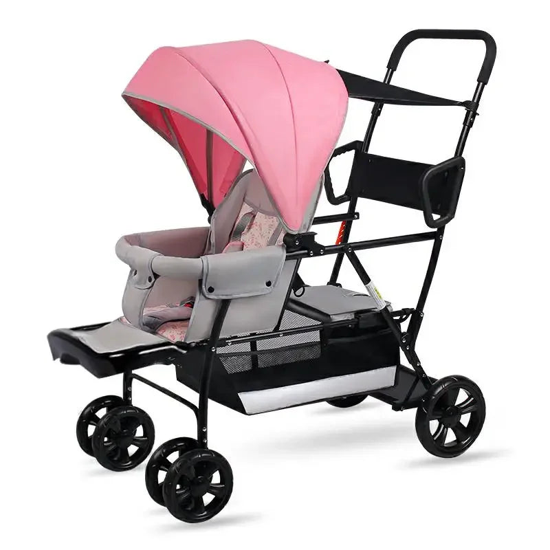 2025The Twin Strollers Sit Back and Forth in The Wheelbarrow, The Size of The Trolley, The Twin Trolley Can Sit and Lie Down.