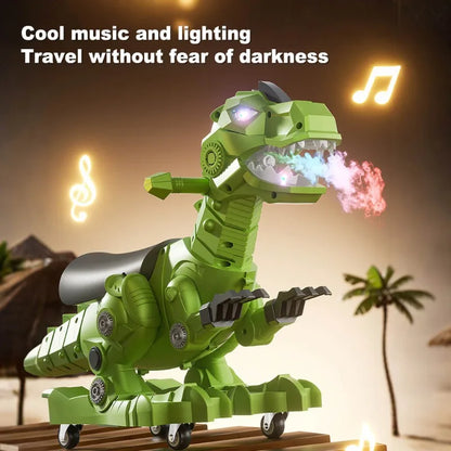 Dinosaur Ride-On Toy with Lights, Music & Mist Spray