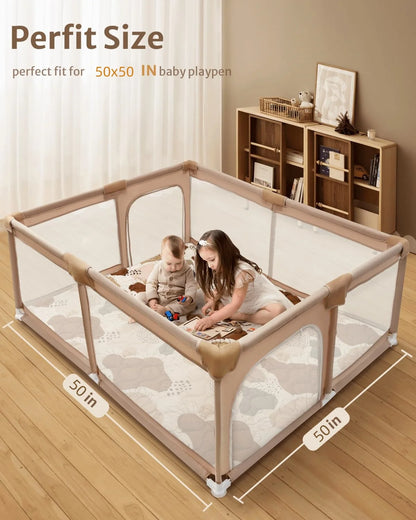 50*50" Baby Play Mat for Playpen & Floor Thicken Soft Baby Activity Gym Portable Washable Carpet for Newborn 6-12 Months