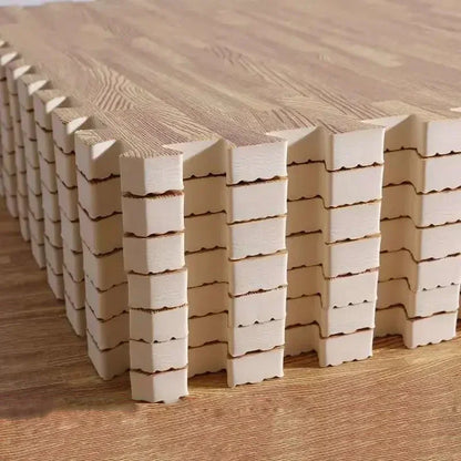 Wood Grain Foam Play Mat – Style Meets Safety 12pcs