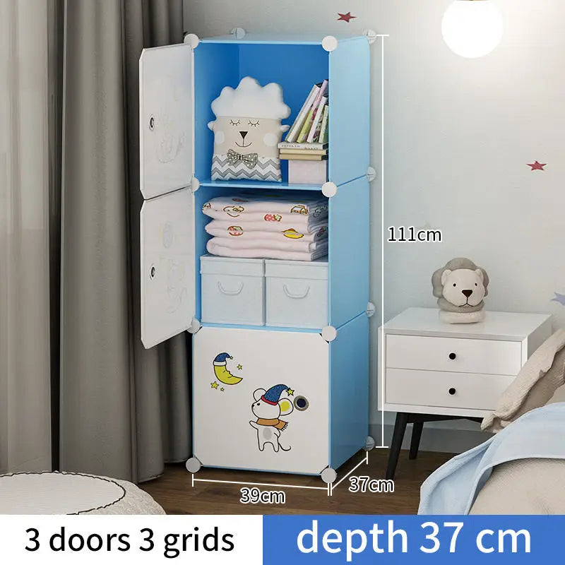 Diy Foldable Bedroom Organizer Closet Baby Wardrobe Plastic Kids Plastic Storage Cabinet Wardrobe For Clothes