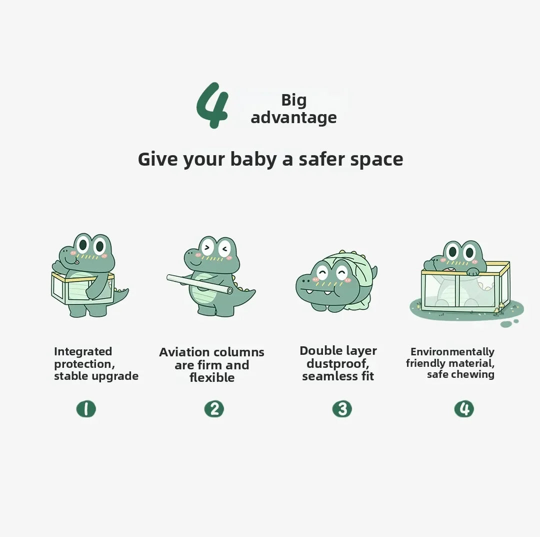 Safety Fence Foldable Baby Playpen Indoor Toddler Activity Area Crawling Mat Easy Assembly Non-Toxic Materials Indoor Playground