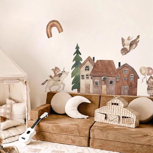 Nordic Small Town Wall Decals – Calm, Cozy & Magical