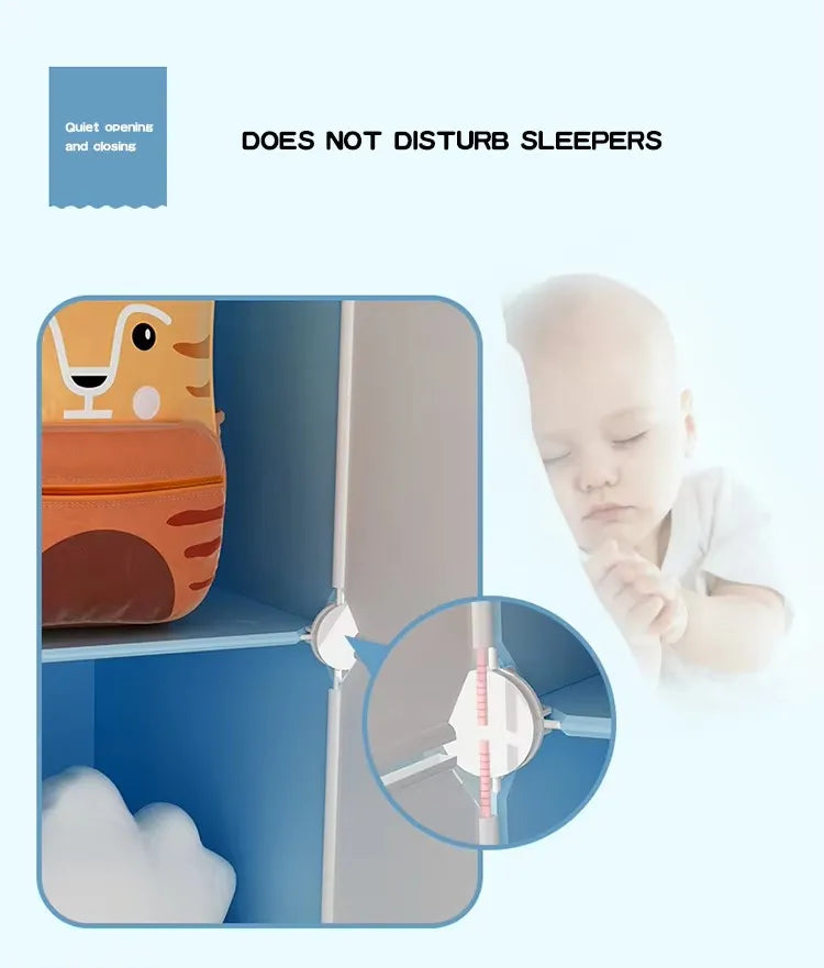 Diy Foldable Bedroom Organizer Closet Baby Wardrobe Plastic Kids Plastic Storage Cabinet Wardrobe For Clothes