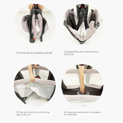 Multifunctional Newborn Baby Crib with Diaper Table & Mosquito Net