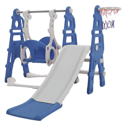 BabyBlush Toddler Swing, Slide & Basketball Playset