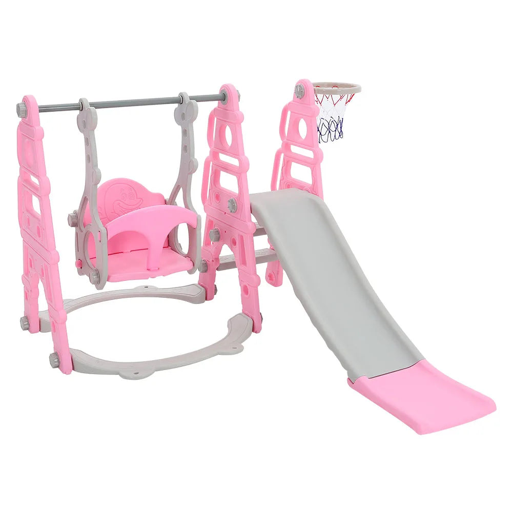 BabyBlush Toddler Swing, Slide & Basketball Playset