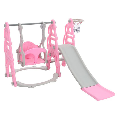 BabyBlush Toddler Swing, Slide & Basketball Playset