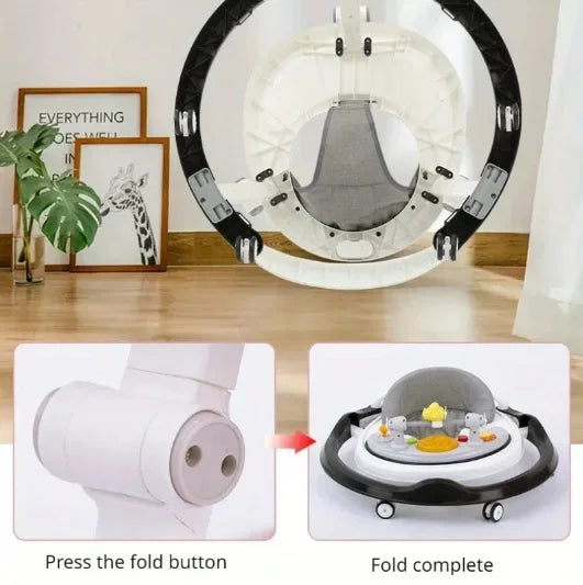 Multifunctional Baby Walker with Music-Anti O-shaped Legs & Anti-Fall Anti-Roll Design Suitable for Both Male and Female Infants