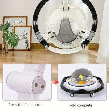 Multifunctional Baby Walker with Music-Anti O-shaped Legs & Anti-Fall Anti-Roll Design Suitable for Both Male and Female Infants