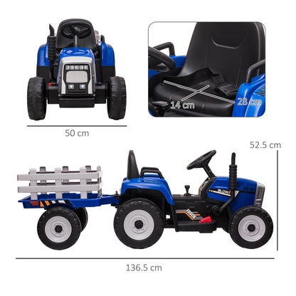 12V Kids Ride-On Tractor with Detachable Trailer & Remote