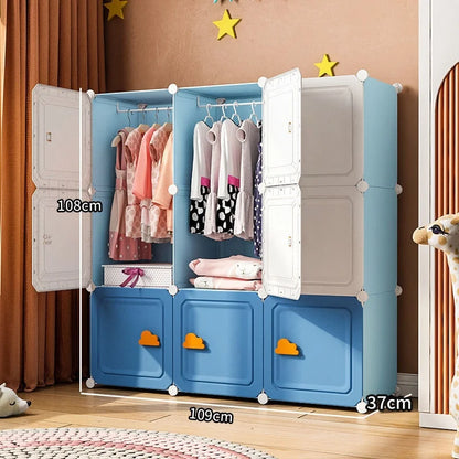 Modern Household Wardrobe Bedroom Furniture Organizer Rack Multilayer Plastics Storage Cabinets Of Collapsible Children Locker