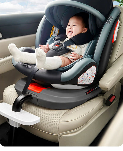 Child Car Safety Seats with ISOFIX for Baby Adjustable 360 Rotating Direction Angle 0-12 Years Suitable Car Seat with Footrest