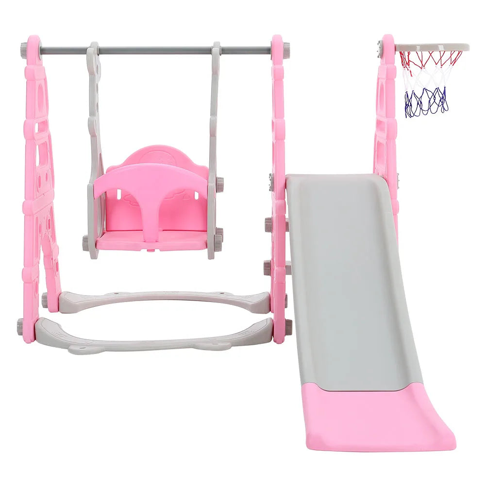 BabyBlush Toddler Swing, Slide & Basketball Playset