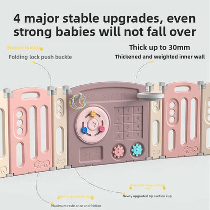Kids Indoor Safety Playpen Foldable Baby Barrier Slide Swing Fun Activity Center Toddlers Home Use Secure Protective Play Area