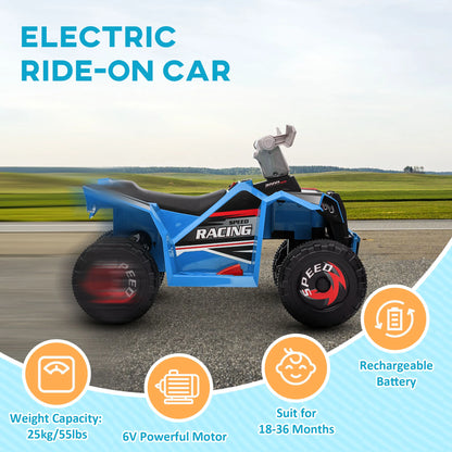 HOMCOM Electric Quad Bike, 6V Kids Ride-On ATV, for Ages 18-36 Months