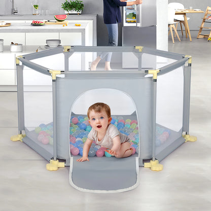 BabyBlush 6-Panel Baby Playpen with 30 Play Balls