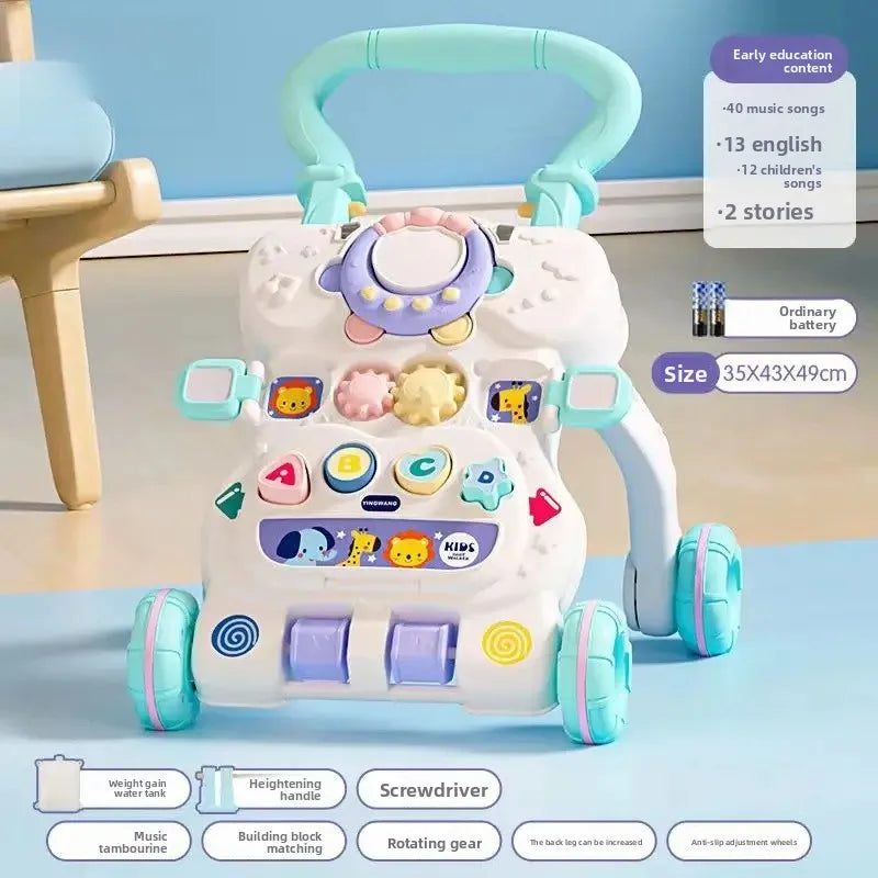 Anti-Tip Baby Walker Push Cart Toy for Learning to Walk 3-18 Months Hand Push Step Assisting Child Development Products