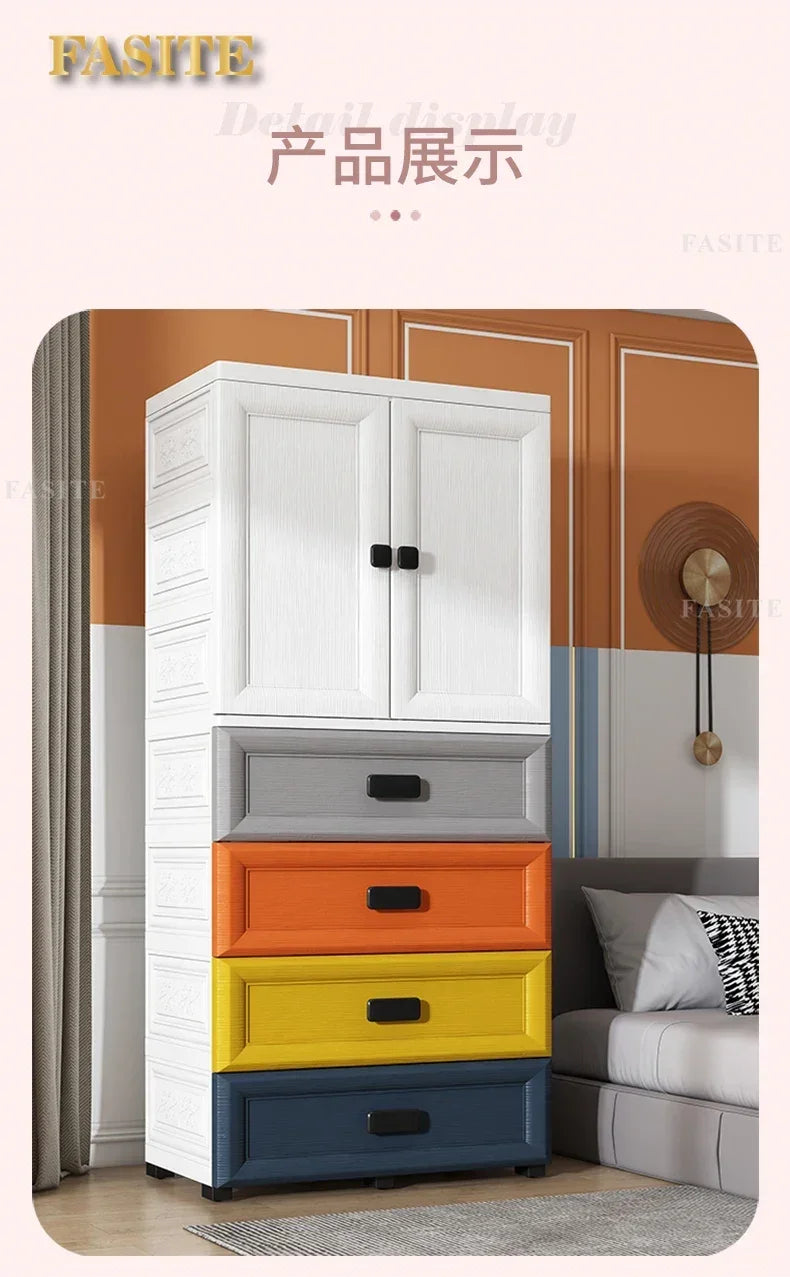 Clothes Display Wardrobe Storage Cupboard Organizer Library Baby Wardrobes Chest Plastic Drawer Armarios Living Room Furniture