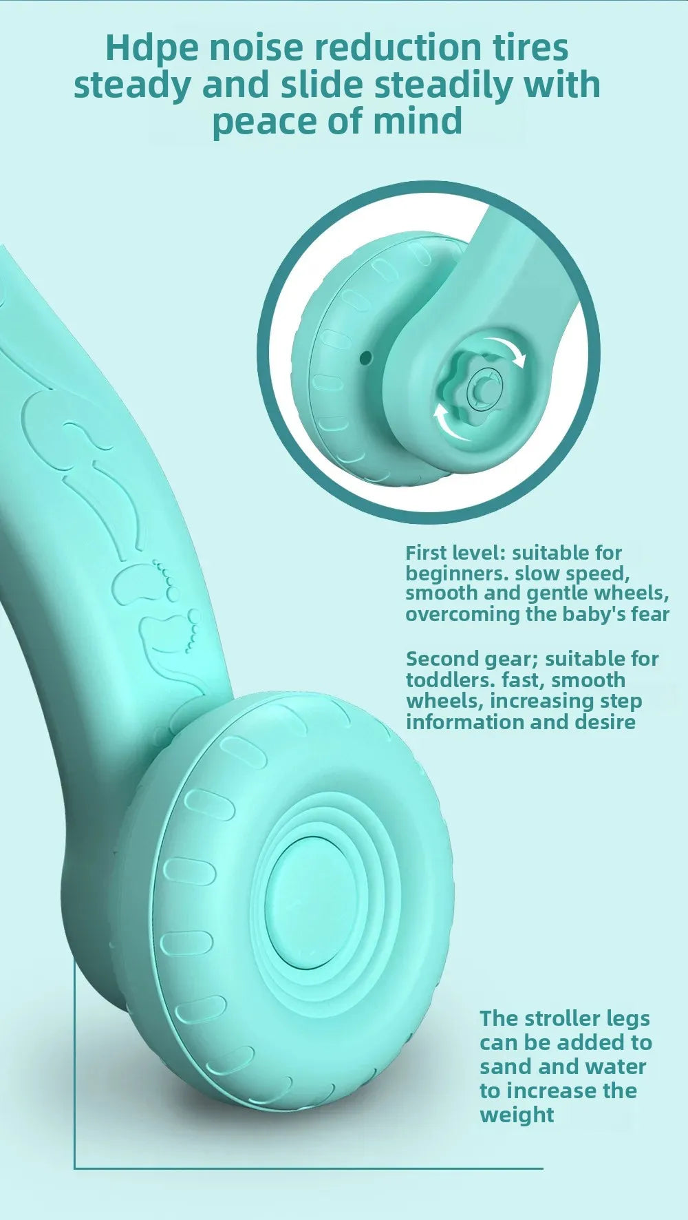 Three-in-One Early Education Baby Walker Stroller Steerable Anti-Tip Multifunctional Toddler Toy Car for Babies Learning to Walk