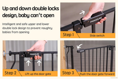 75~147cm Fence Playpen Baby Gate Children's Safety Barrier Stair Security Door for Dogs Pressure-mounted Baby Safety Gate