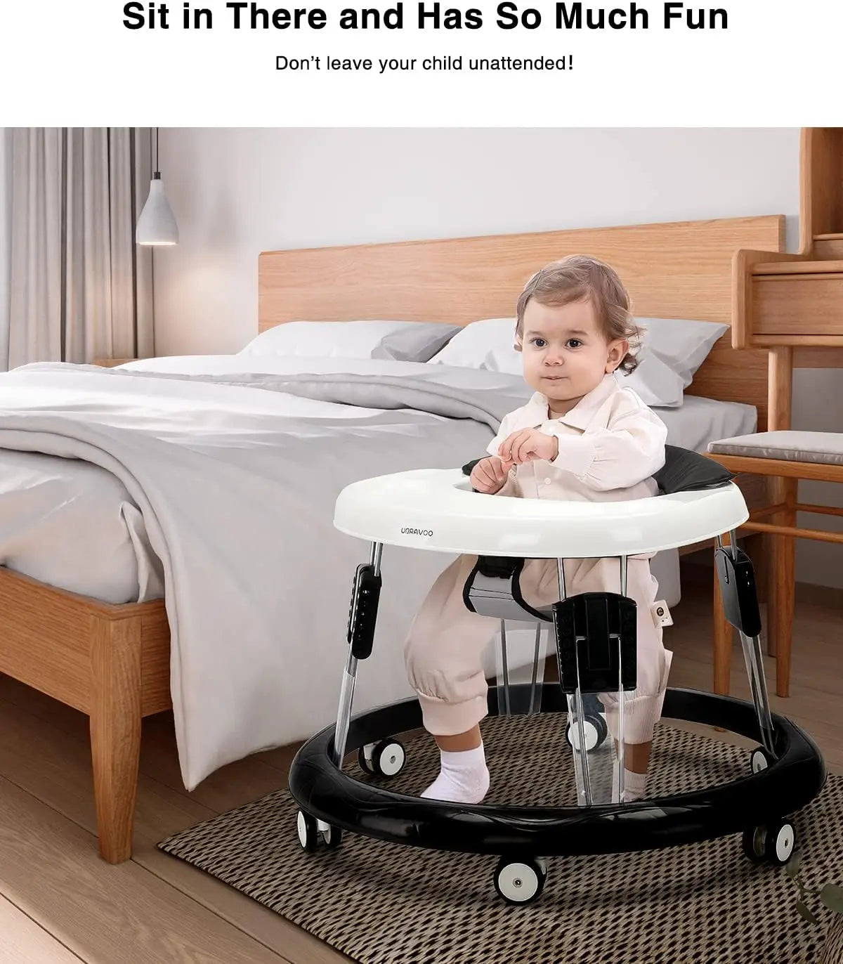 SmoothRide Adjustable Baby Walker – Safe First Steps Made Easy