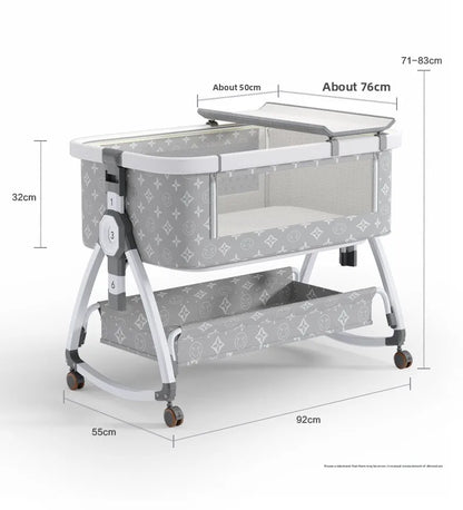 Portable Foldable Baby Crib & Bassinet – Bedside Co-Sleeper Travel Bed