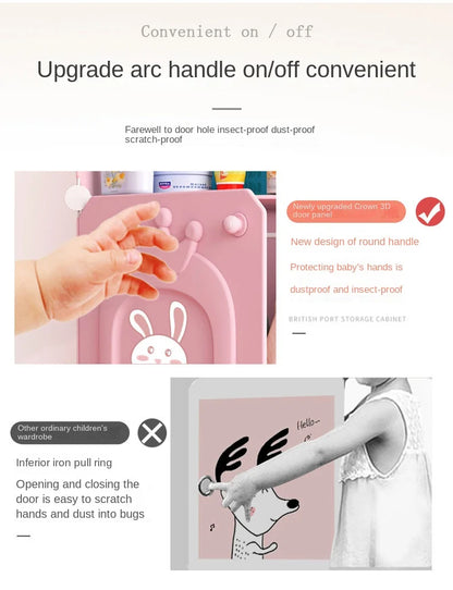 Modern Simplicity Children Bedroom Furniture Folding Wardrobe Cabinets Storage Locker Plastic Collapsible Box Clothes Closet