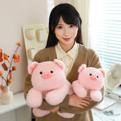 Pink Pig Soft Stuffed Plush Toys Lie Down Cute Pig Dolls Love Tail Cushion Stuffed Plushies Valentine's Day Gifts For Girls