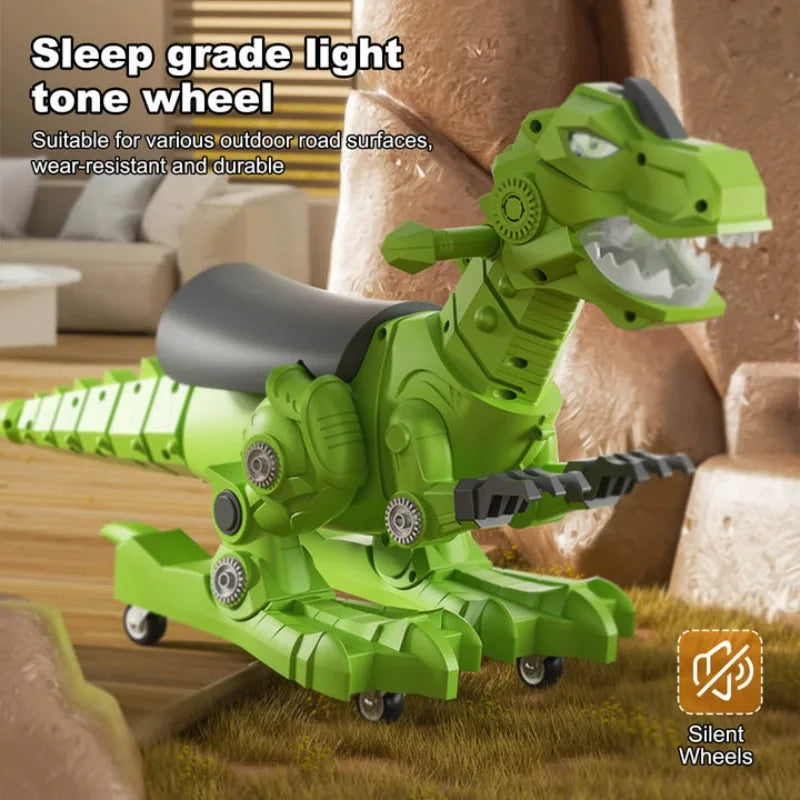Dinosaur Ride-On Toy with Lights, Music & Mist Spray