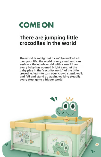 Safety Fence Foldable Baby Playpen Indoor Toddler Activity Area Crawling Mat Easy Assembly Non-Toxic Materials Indoor Playground