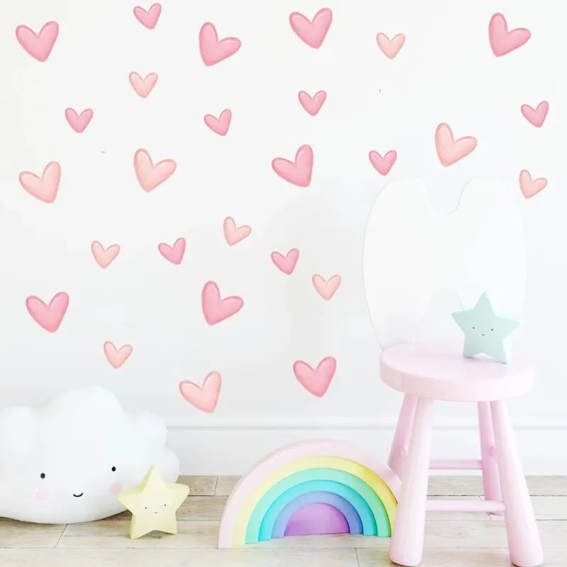 Sweet Dreams Nursery Heart Wall Stickers 60pcs