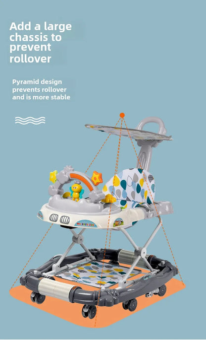 Anti-rollover Children's Multi-functional Baby Walker Baby Trolley with Musical Walker