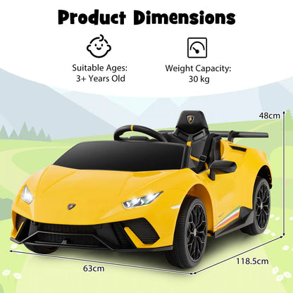 Licensed Lamborghini 12V Kids Electric Ride-On Car – Yellow