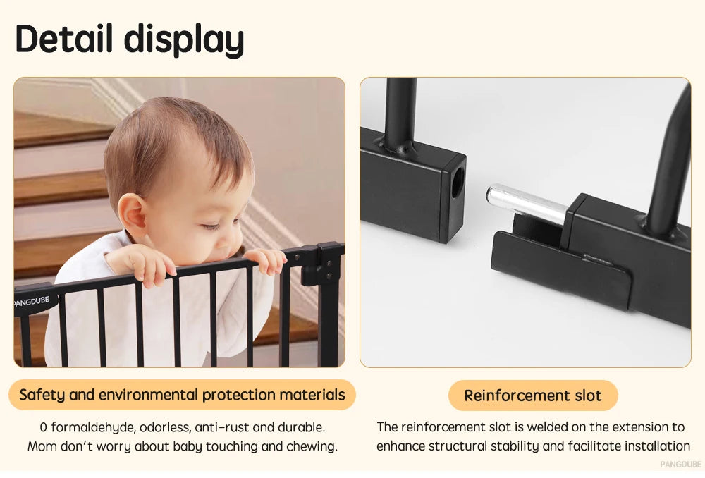 75~147cm Fence Playpen Baby Gate Children's Safety Barrier Stair Security Door for Dogs Pressure-mounted Baby Safety Gate