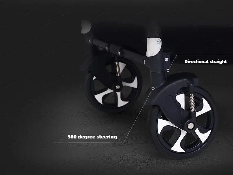 New Eggshell Twin Stroller Two-way Twin Stroller 2-in-1 Twin Children's Stroller Double Sleeping Basket with Adjustable Angle