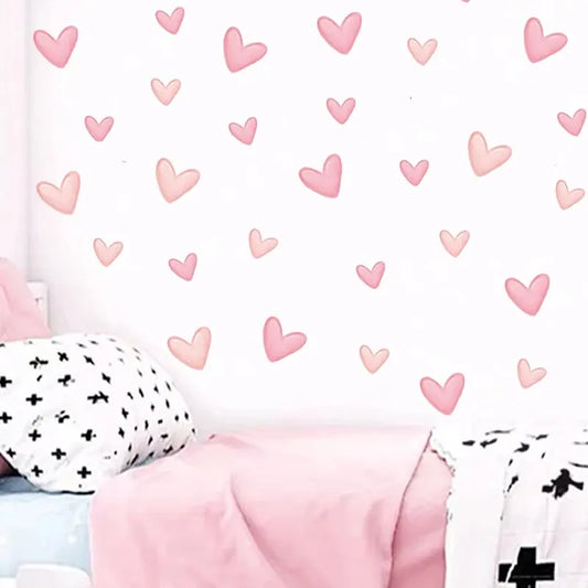 Sweet Dreams Nursery Heart Wall Stickers 60pcs
