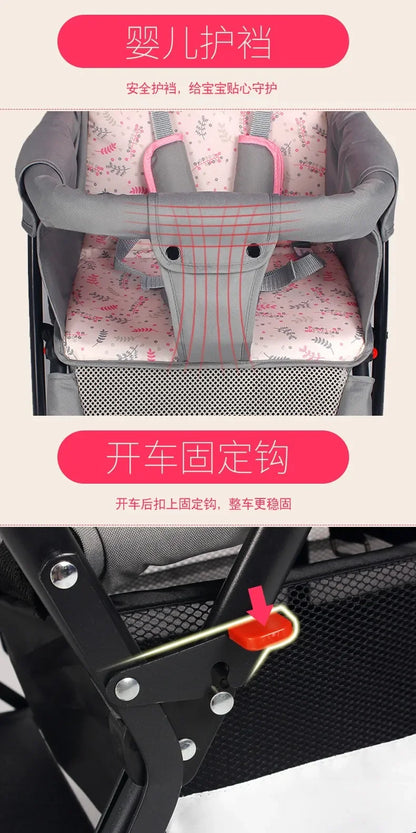 2025The Twin Strollers Sit Back and Forth in The Wheelbarrow, The Size of The Trolley, The Twin Trolley Can Sit and Lie Down.