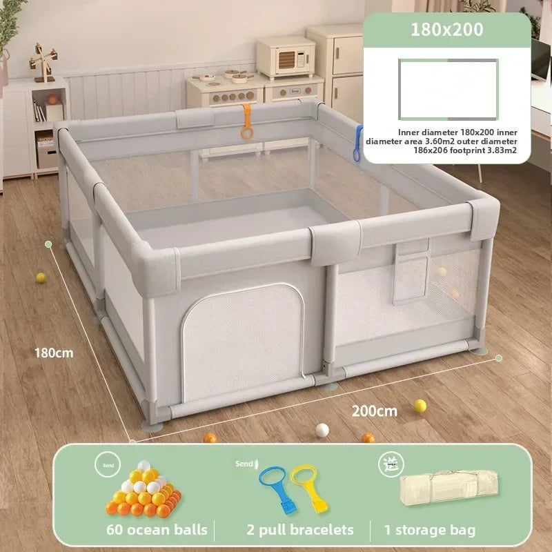 Safety Fence Foldable Baby Playpen Indoor Toddler Activity Area Crawling Mat Easy Assembly Non-Toxic Materials Indoor Playground