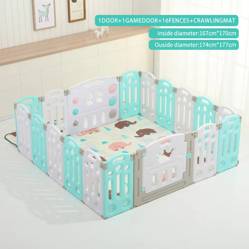 BabyBlush Large Baby Activity Playpen with Slide & Free Mat