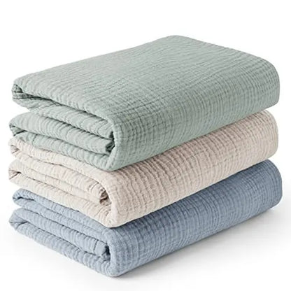 Baby cotton yarn quilt three-piece wrapping towel newborn six-layer wrapping blanket