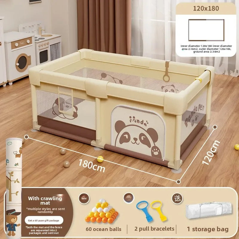Safety Fence Foldable Baby Playpen Indoor Toddler Activity Area Crawling Mat Easy Assembly Non-Toxic Materials Indoor Playground