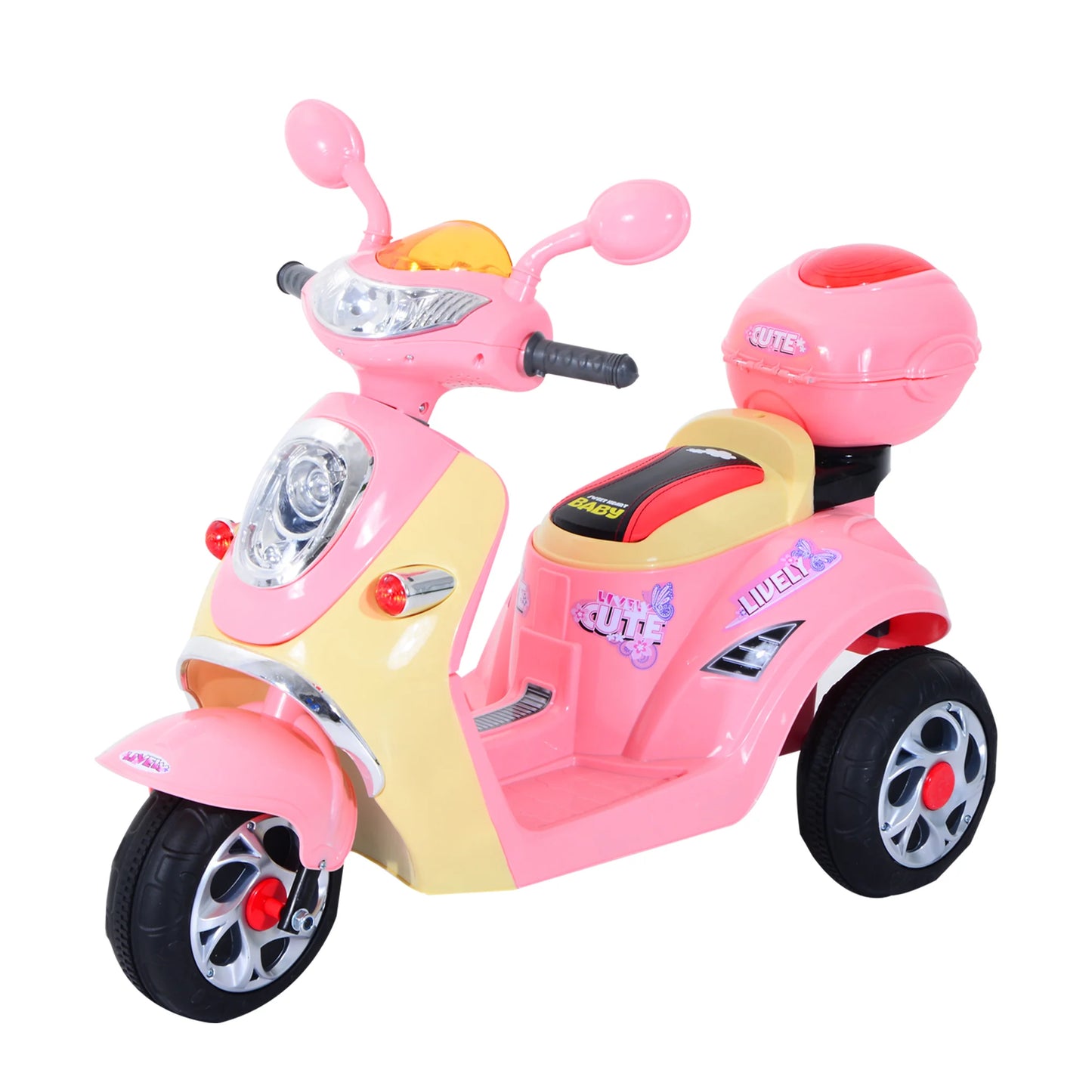 Electric Kids Ride-On Scooter Tricycle – Pink