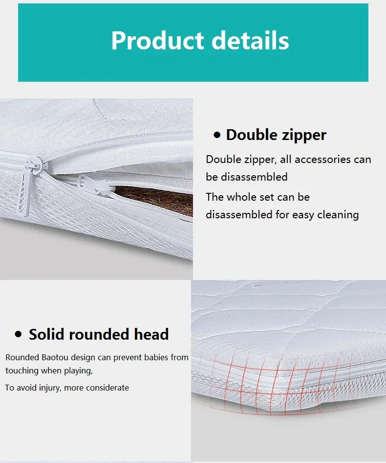 120x60cm Crib Mattress Double-sided Toddler Bed Mattresses Baby Cradle Mattresses for Crib All Seasons Bassinet Mattress Pad