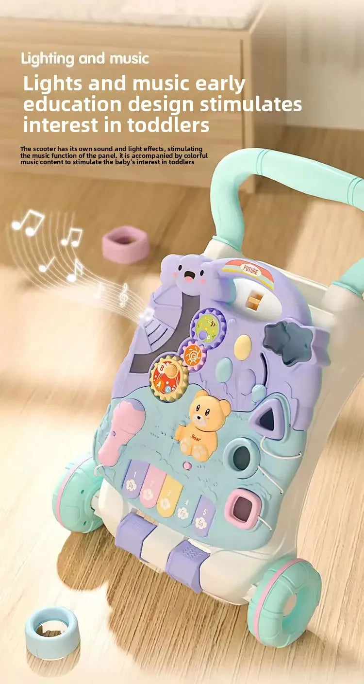 Anti-Tip Baby Walker Push Cart Toy for Learning to Walk 3-18 Months Hand Push Step Assisting Child Development Products