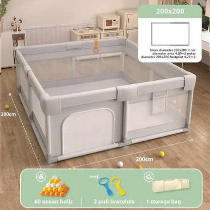 Safety Fence Foldable Baby Playpen Indoor Toddler Activity Area Crawling Mat Easy Assembly Non-Toxic Materials Indoor Playground
