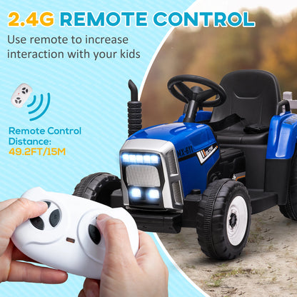 12V Kids Ride-On Tractor with Detachable Trailer & Remote