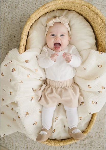 Baby cotton yarn quilt three-piece wrapping towel newborn six-layer wrapping blanket