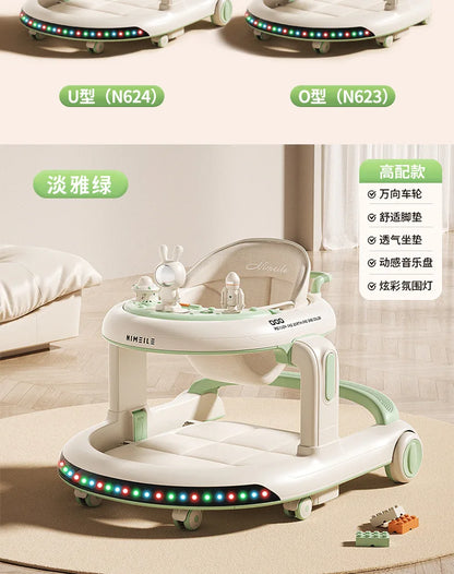 Baby Walker Anti-Rollover Trolley Multifunctional Toddler Walking Assistant Walkers Foldable Activity Walker With Music Toy