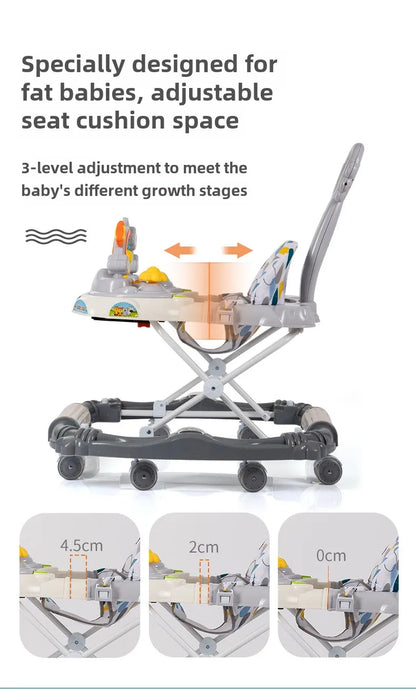 Anti-rollover Children's Multi-functional Baby Walker Baby Trolley with Musical Walker